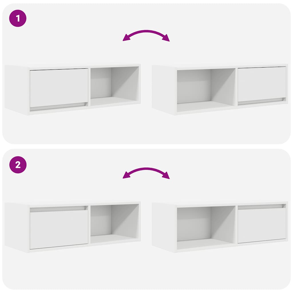 tv-borde 2 stk. 80x31x25,5 cm konstrueret træ hvid