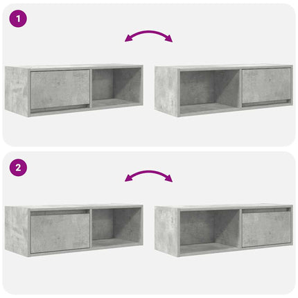tv-bord 80x31x25,5 cm konstrueret træ betongrå