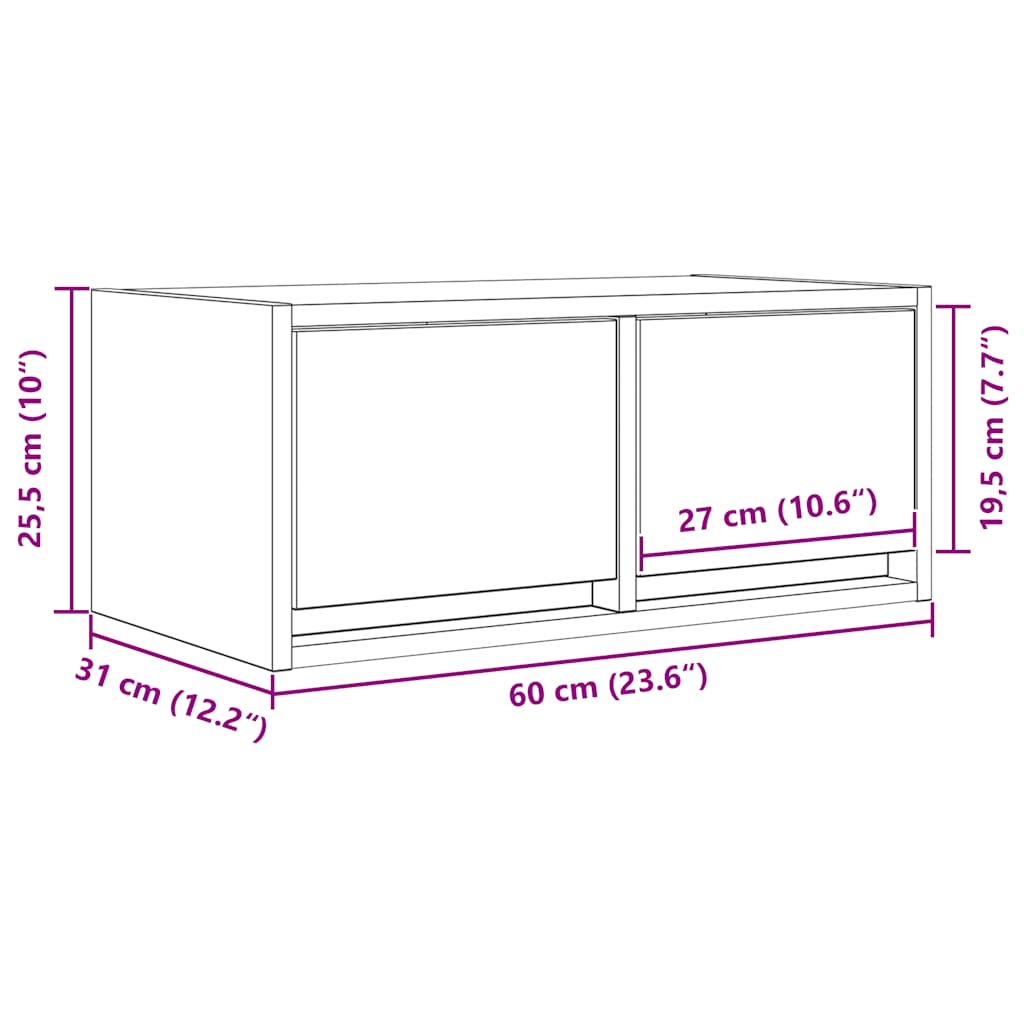 tv-borde 2 stk. 60x31x25,5 cm konstrueret træ hvid
