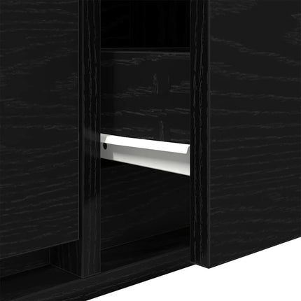 tv-bord 60x31x25,5 cm konstrueret træ sort egetræsfarve