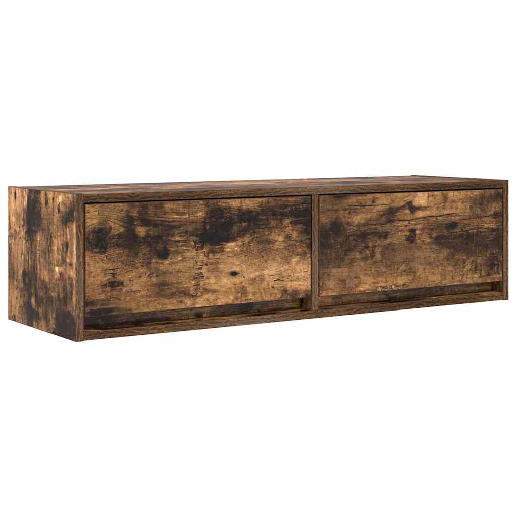 TV-skab med skuffe Røget eg 100 x 31 x 25,5 cm Konstrueret træ