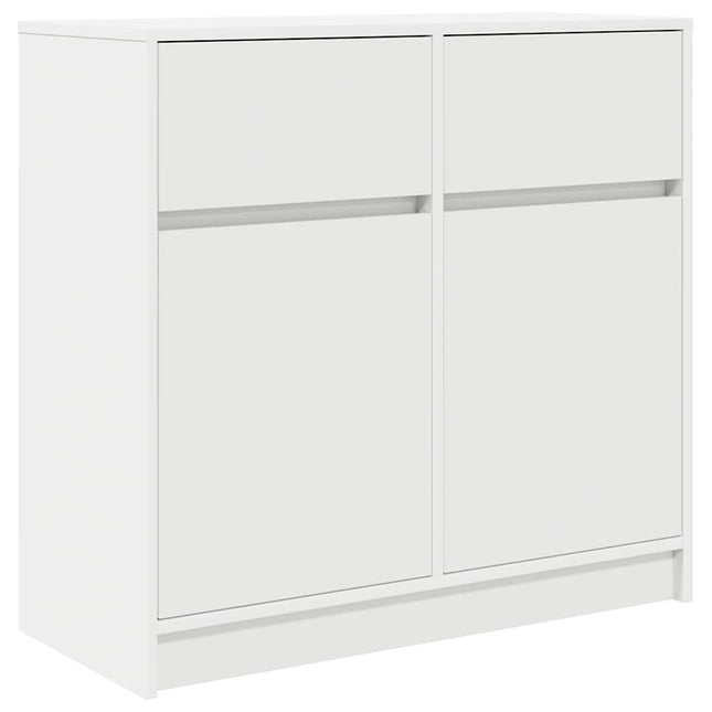 kommode med skuffe 80x34x76 cm konstrueret træ hvid