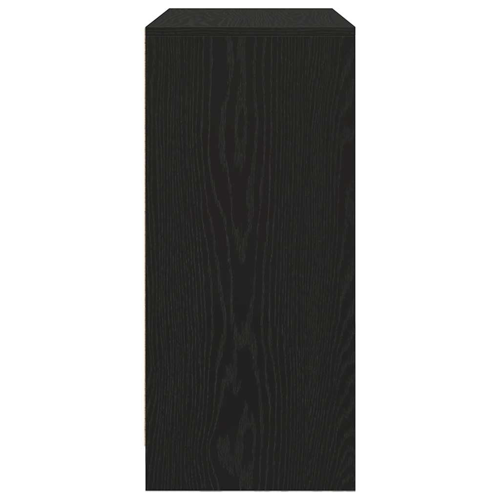 skænk med skuffe 80x34x76 cm konstrueret træ sort egetræ