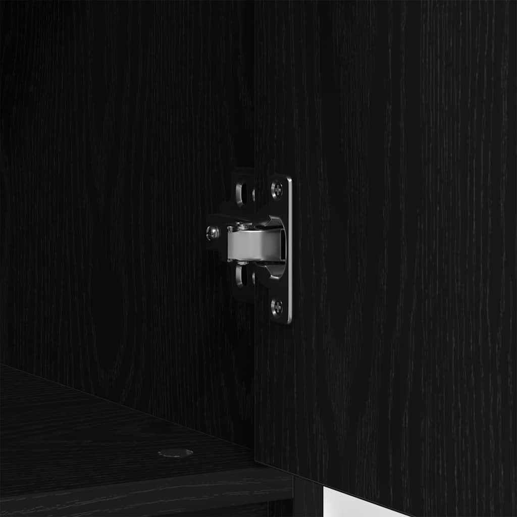 skænk med skuffe 80x34x76 cm konstrueret træ sort egetræ