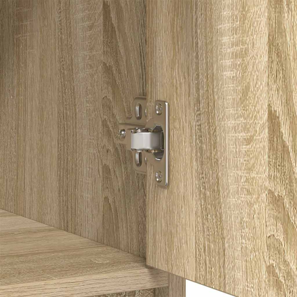 skænk med skuffe 80x34x76 cm konstrueret træ sonoma-eg