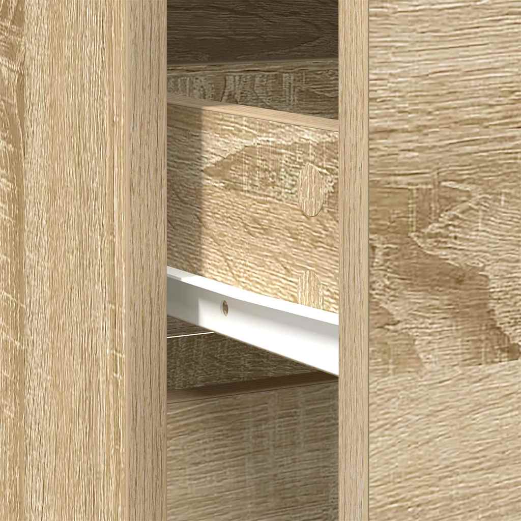 skænk med skuffe 80x34x76 cm konstrueret træ sonoma-eg