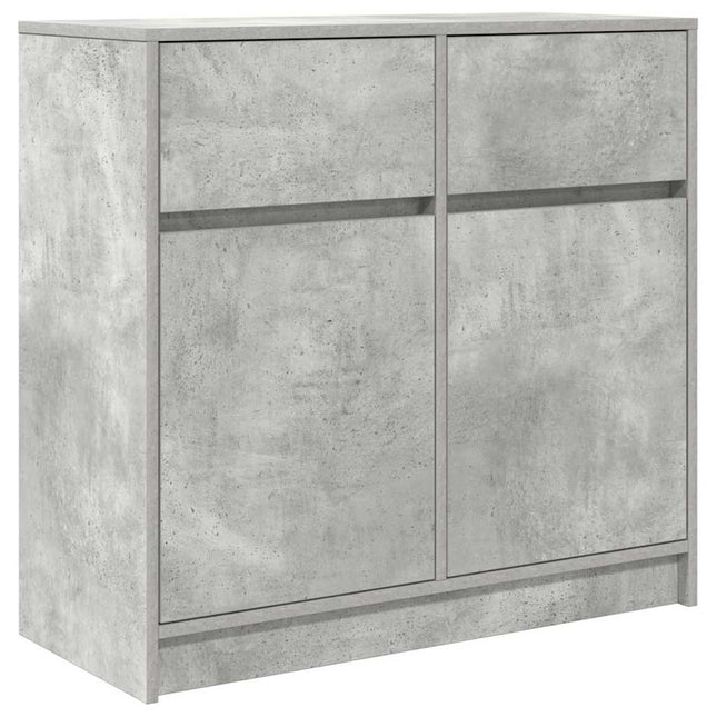 skænk med skuffe 80x34x76 cm konstrueret træ betongrå