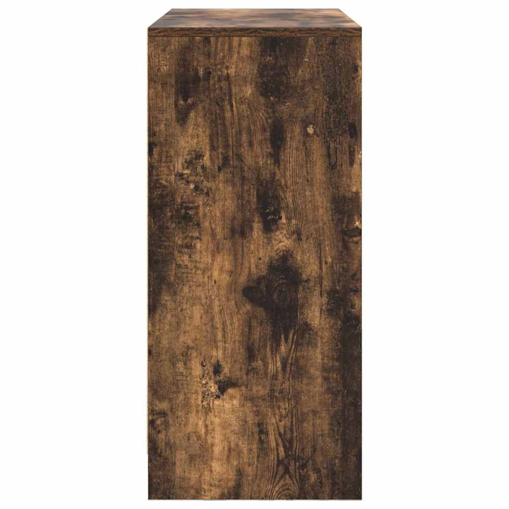 skænk med skuffe 80x34x76 cm konstrueret træ røget egetræ