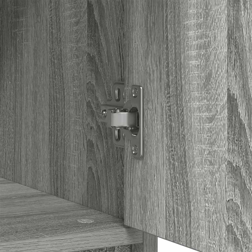 skænk med skuffe 80x34x76 cm konstrueret træ grå sonoma-eg