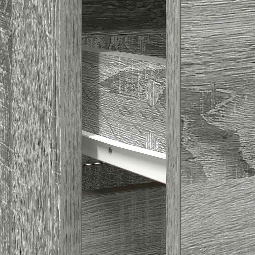 skænk med skuffe 80x34x76 cm konstrueret træ grå sonoma-eg