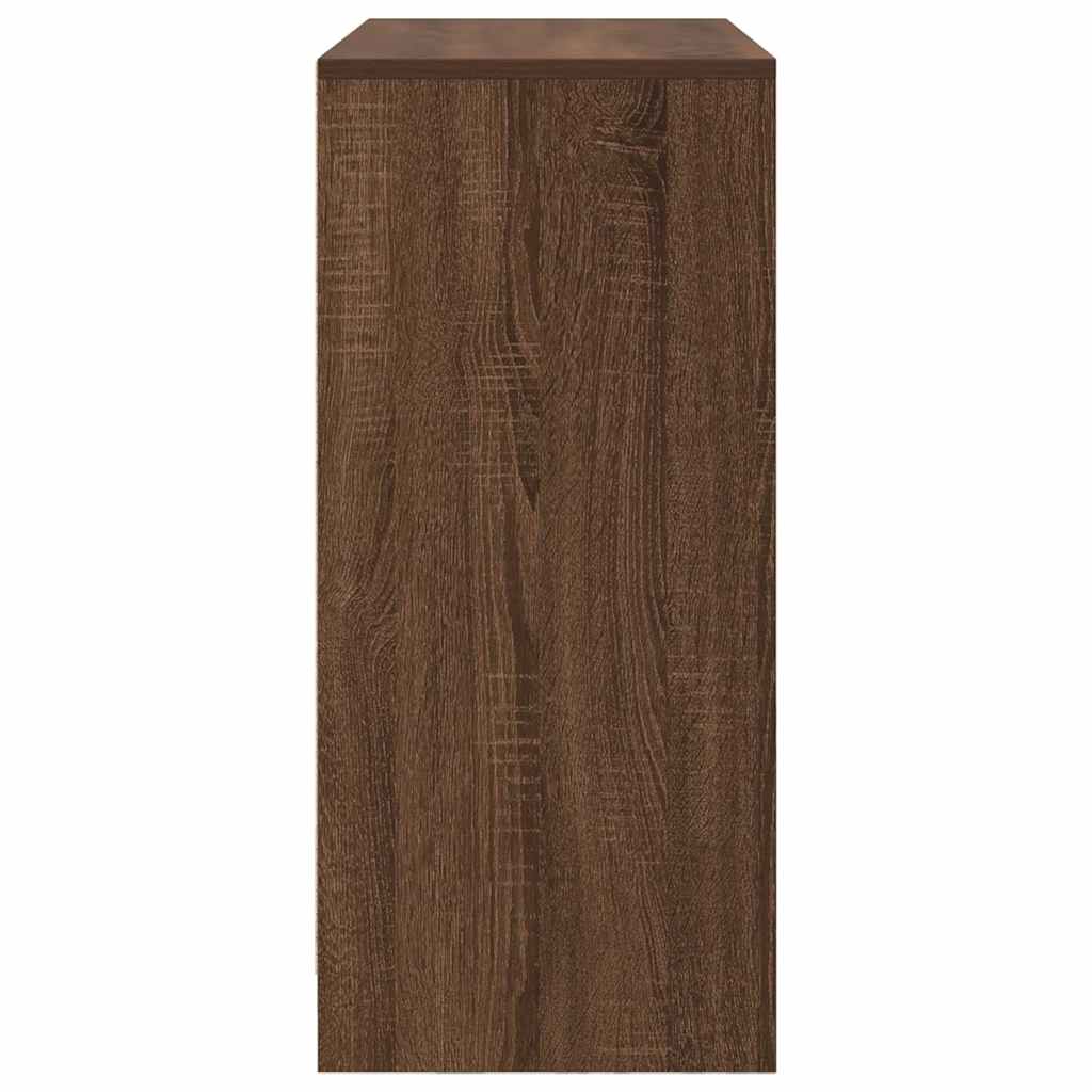 skænk med skuffe 80x34x76 cm konstrueret træ brun egetræ