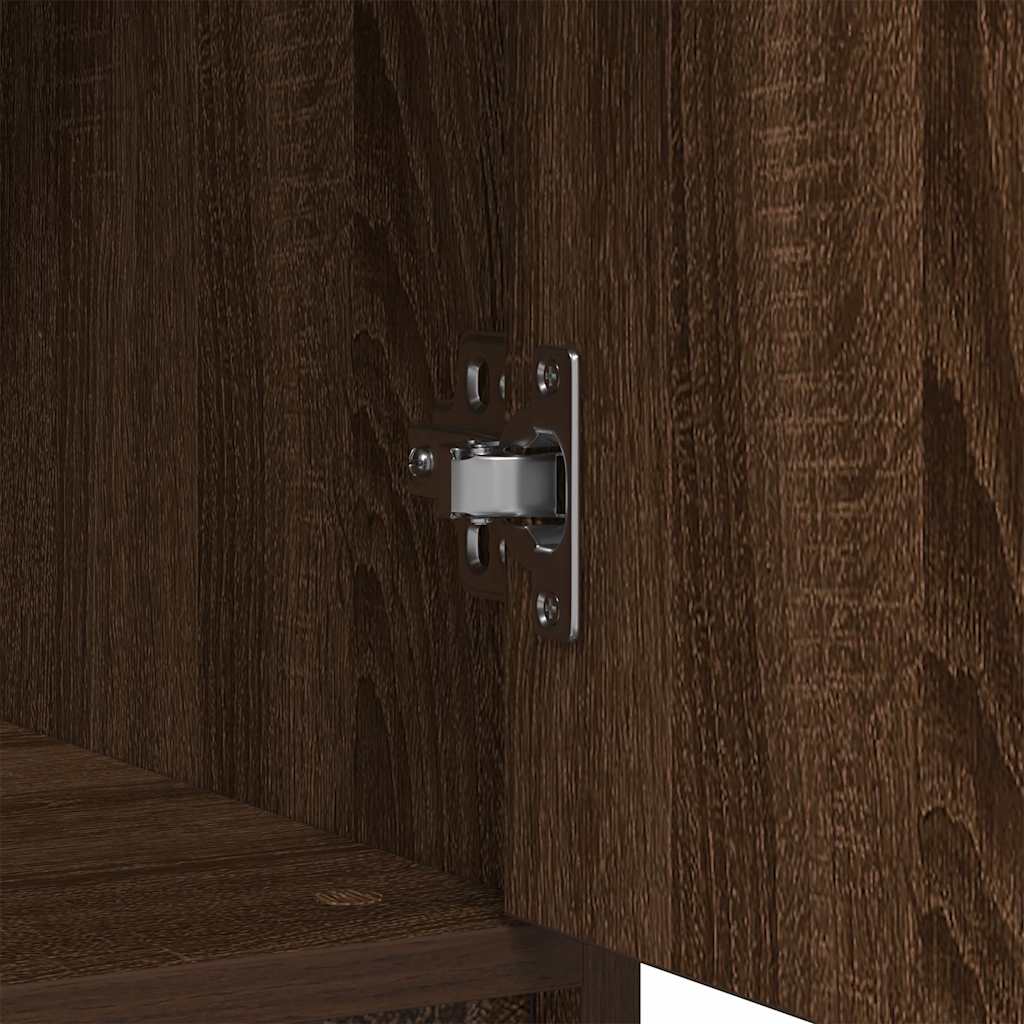 skænk med skuffe 80x34x76 cm konstrueret træ brun egetræ