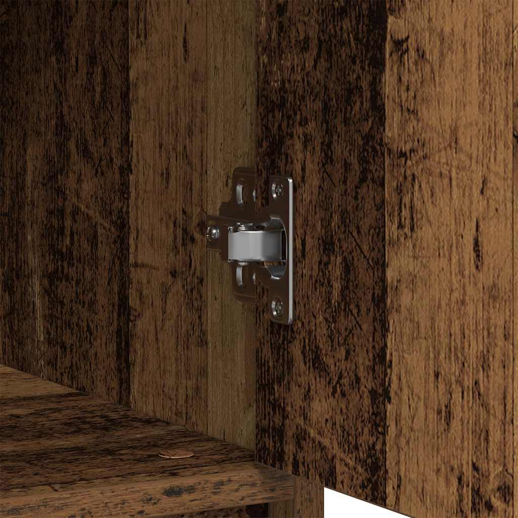 skænk med skuffe 80x34x76 cm konstrueret træ antikt træ