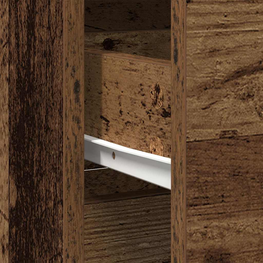 skænk med skuffe 80x34x76 cm konstrueret træ antikt træ