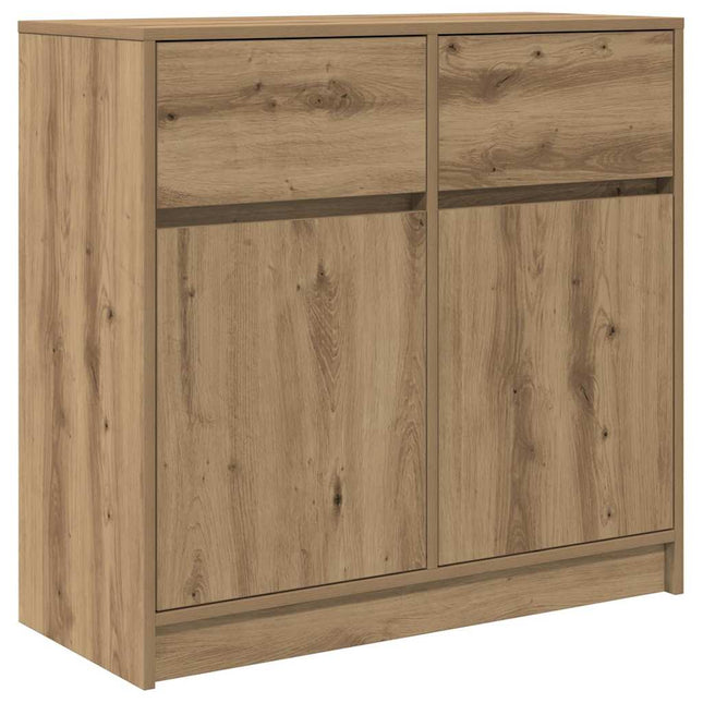 skænk med skuffe 80x34x76 cm konstrueret træ kunsteg