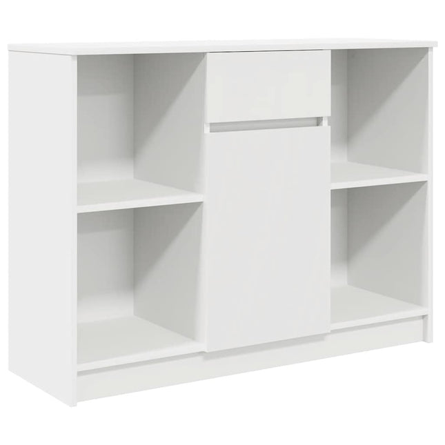 skænk med skuffe 101x35x76 cm konstrueret træ hvid