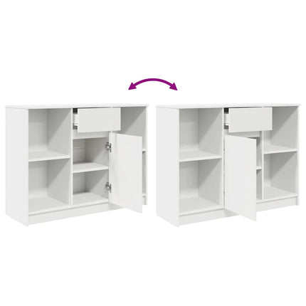 skænk med skuffe 101x35x76 cm konstrueret træ hvid
