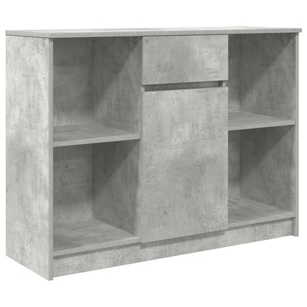 skænk med skuffe 101x35x76 cm konstrueret træ betongrå