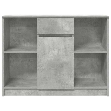 skænk med skuffe 101x35x76 cm konstrueret træ betongrå