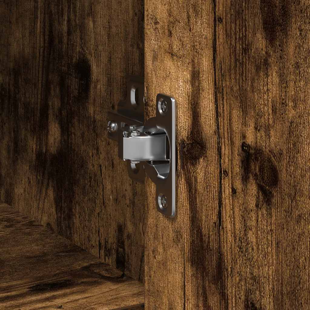 skænk med skuffe 101x35x76 cm konstrueret træ røget egetræ