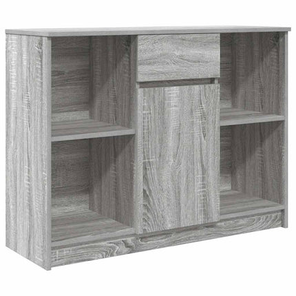 skænk med skuffe 101x35x76 cm konstrueret træ grå sonoma-eg