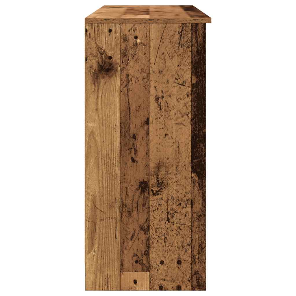 skænk med skuffe 101x35x76 cm konstrueret træ antikt træ