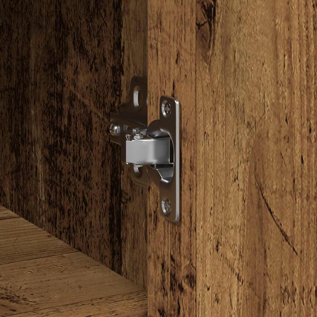 skænk med skuffe 101x35x76 cm konstrueret træ antikt træ