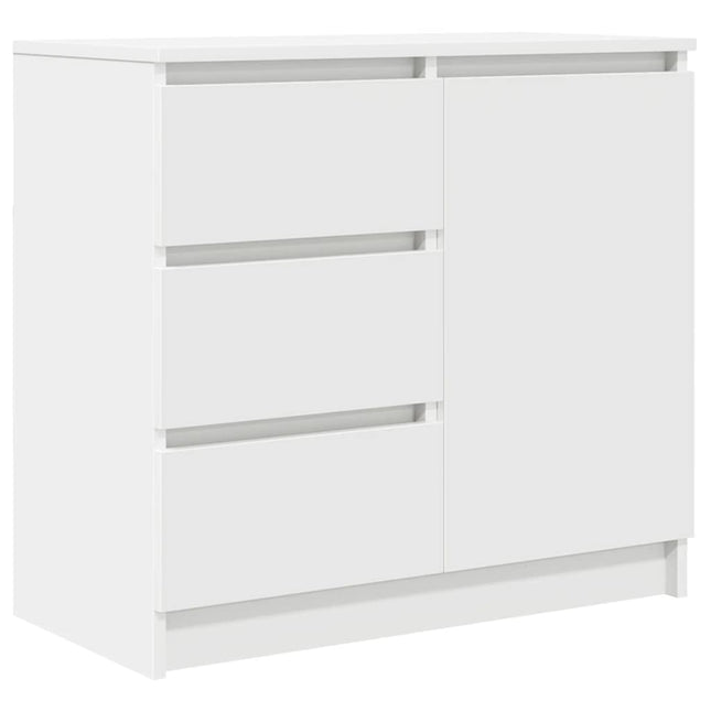 skænk med skuffe 71x35x65 cm konstrueret træ hvid
