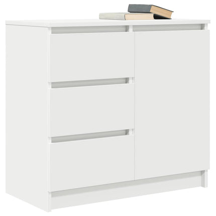 skænk med skuffe 71x35x65 cm konstrueret træ hvid