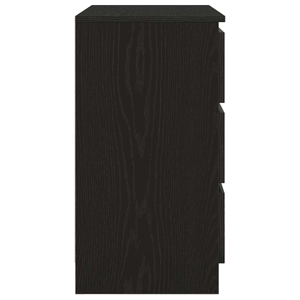 skænk med skuffe 71x35x65 cm konstrueret træ sort egetræ