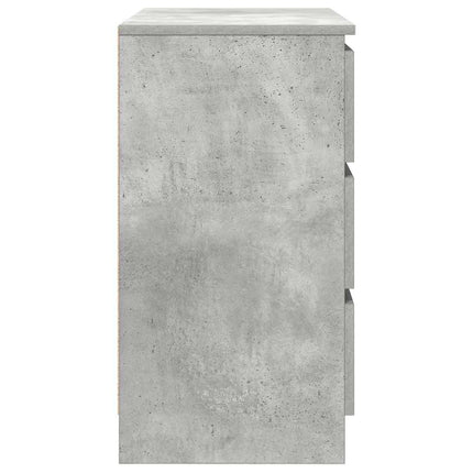 skænk med skuffe 71x35x65 cm konstrueret træ betongrå