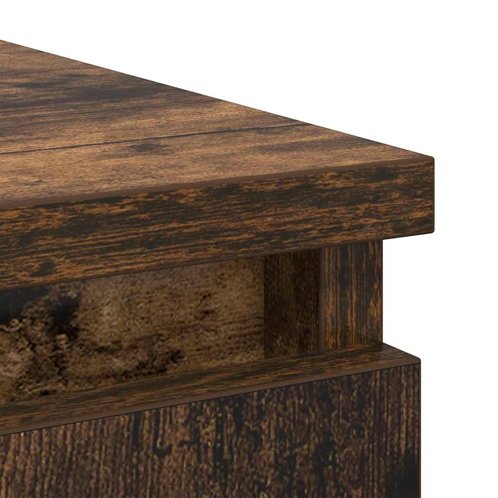 skænk med skuffe 71x35x65 cm konstrueret træ røget egetræ