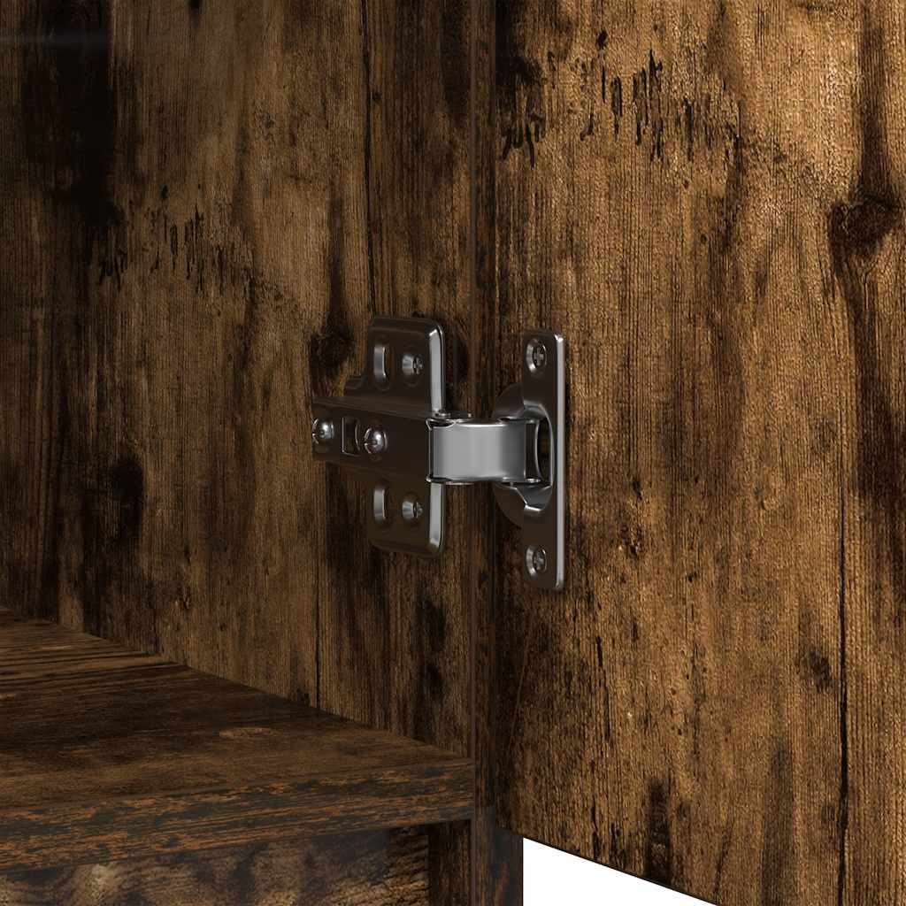 skænk med skuffe 71x35x65 cm konstrueret træ røget egetræ