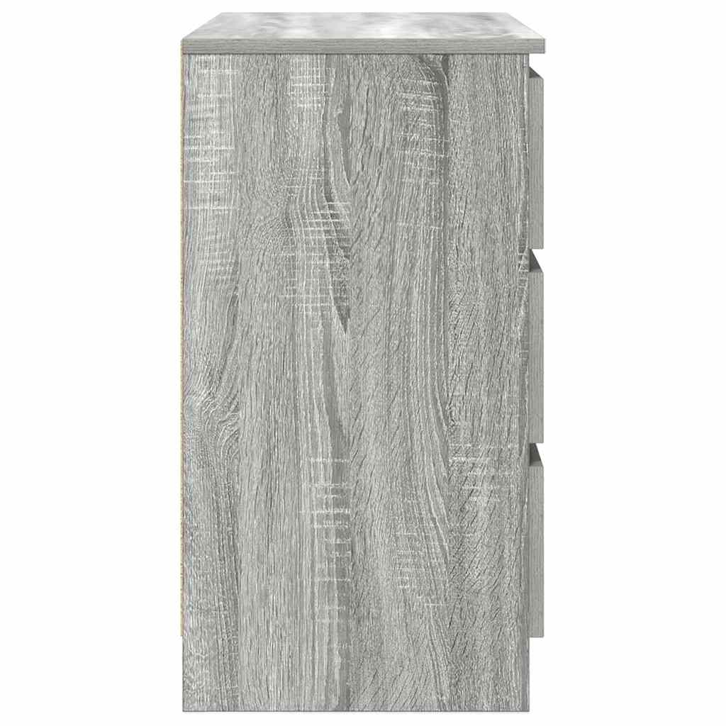 skænk med skuffe 71x35x65 cm konstrueret træ grå sonoma-eg