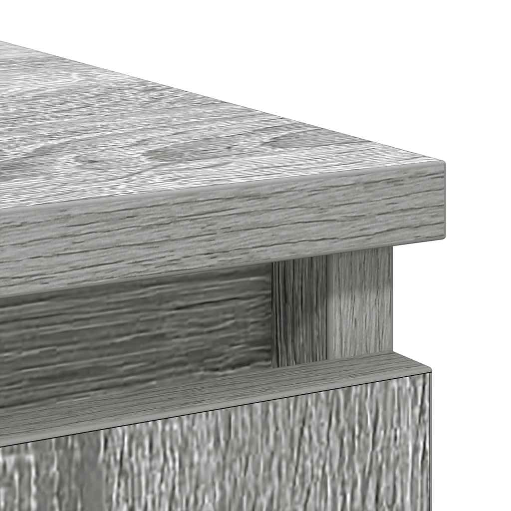 skænk med skuffe 71x35x65 cm konstrueret træ grå sonoma-eg