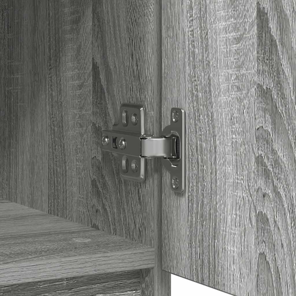 skænk med skuffe 71x35x65 cm konstrueret træ grå sonoma-eg