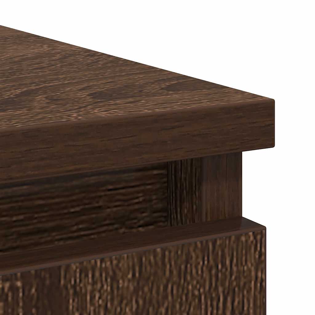 skænk med skuffe 71x35x65 cm konstrueret træ brun egetræ