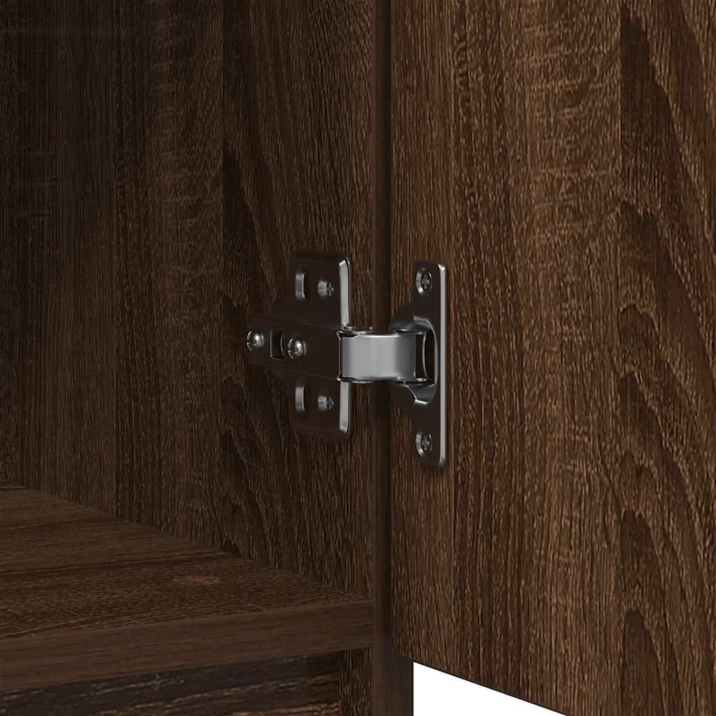 skænk med skuffe 71x35x65 cm konstrueret træ brun egetræ