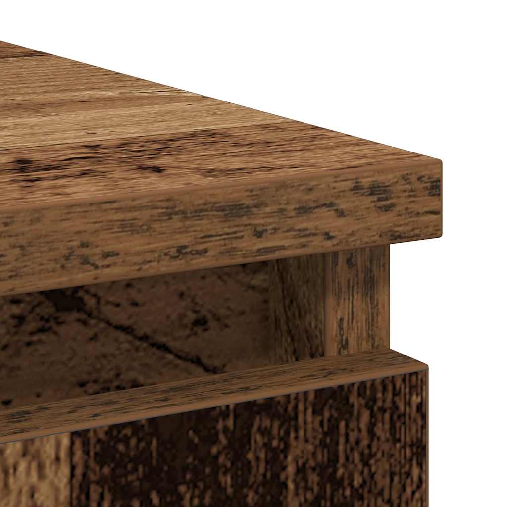 skænk med skuffe 71x35x65 cm konstrueret træ antikt træ