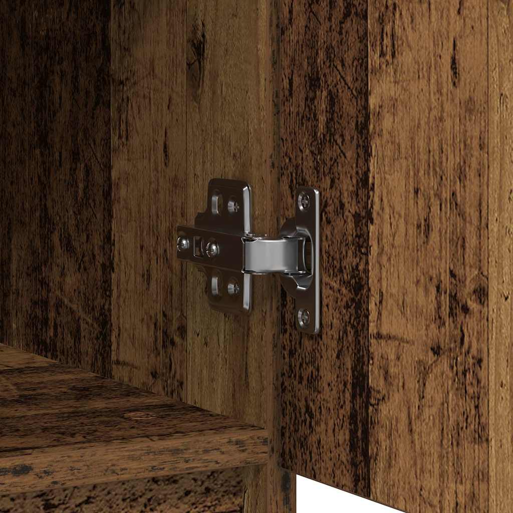 skænk med skuffe 71x35x65 cm konstrueret træ antikt træ