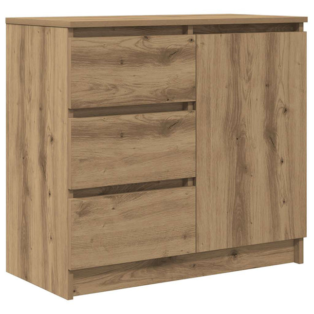 skænk med skuffe 71x35x65 cm konstrueret træ kunsteg