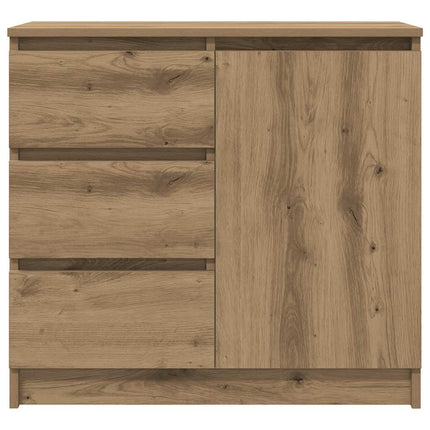skænk med skuffe 71x35x65 cm konstrueret træ kunsteg
