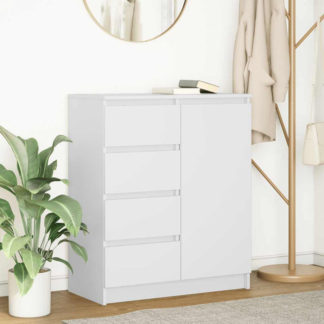 skænk med skuffer 71x35x84 cm konstrueret træ hvid