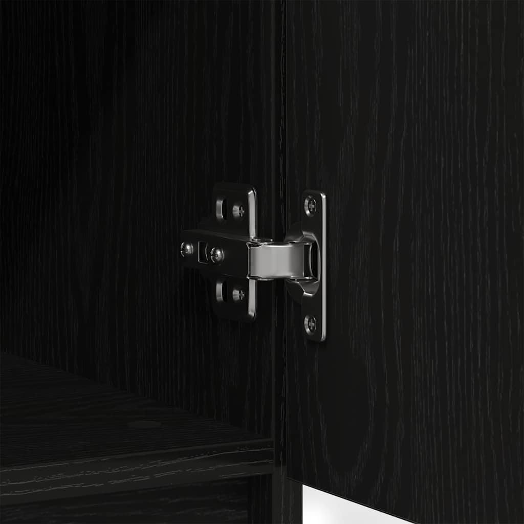 skænk med skuffer 71x35x84 cm konstrueret træ sort egetræ