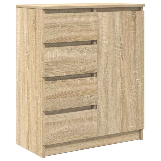 skænk med skuffer 71x35x84 cm konstrueret træ sonoma-eg