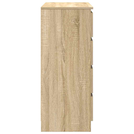 skænk med skuffer 71x35x84 cm konstrueret træ sonoma-eg