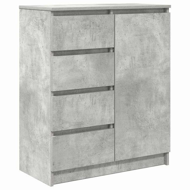 skænk med skuffer 71x35x84 cm konstrueret træ betongrå