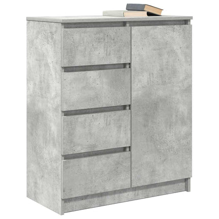 skænk med skuffer 71x35x84 cm konstrueret træ betongrå