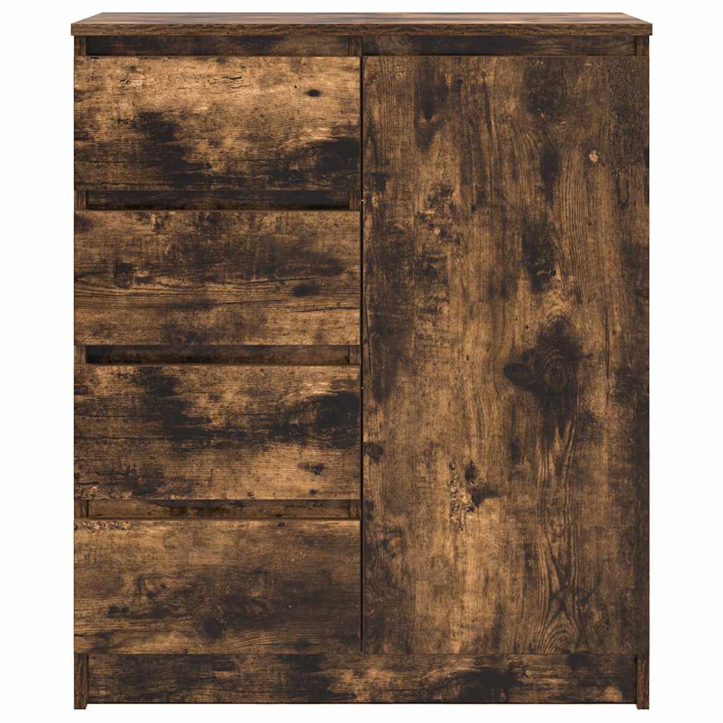 skænk med skuffer 71x35x84 cm konstrueret træ røget egetræ