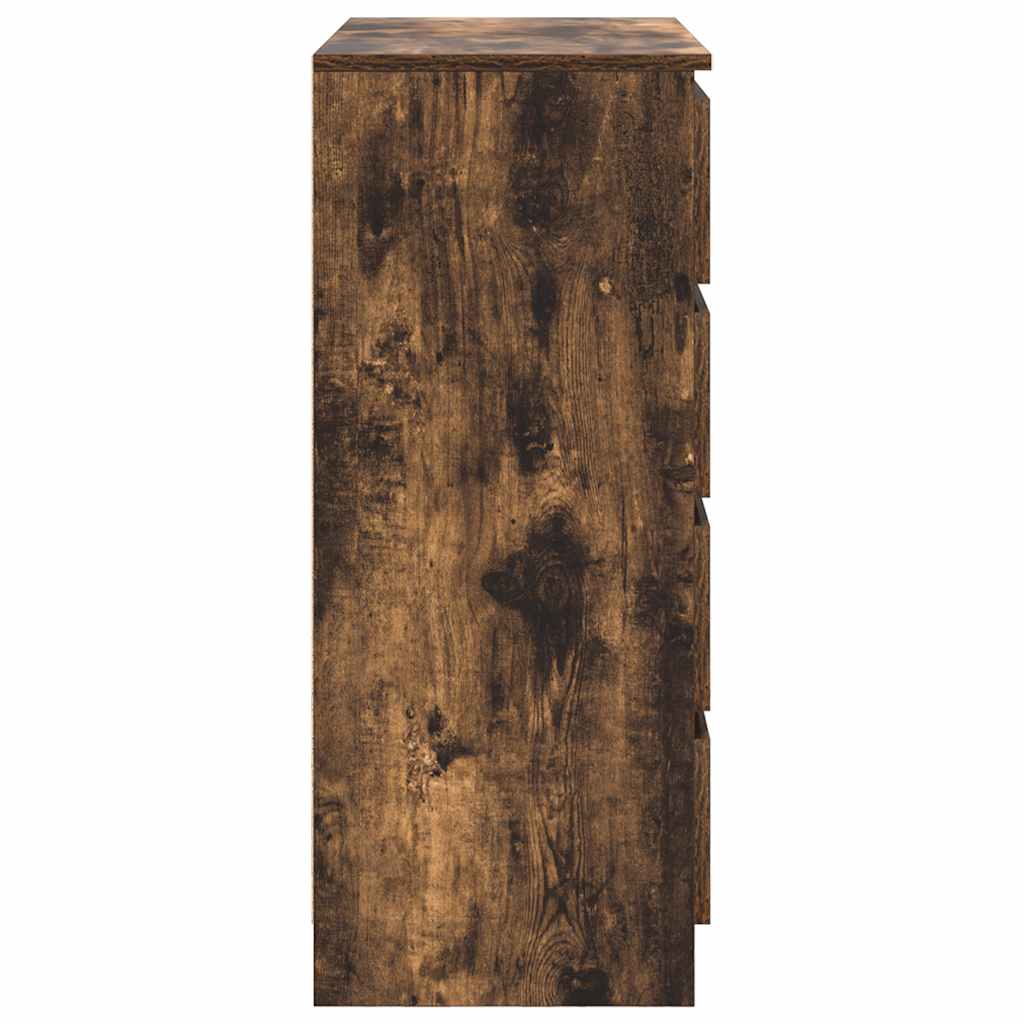 skænk med skuffer 71x35x84 cm konstrueret træ røget egetræ